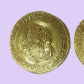 Francesco Giacinto (1637-1638): 4 scudi in oro (MIR#725, Biaggi#609, Simonetti#2), probabilmente il miglior esemplare conosciuto di questa rara moneta del piccolo duca "Fior di Pardiso"