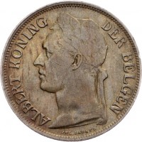 Congo Belga, Alberto I (1909-1934): 1 franco 1926 (KM#21), legende fiamminghe