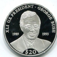 Liberia: 20 dollari 2006 "GEORGE BUSH"