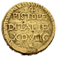 Peso Monetale: "4 PISTOLE D'ITALIE XDVIII G", gr.13,15