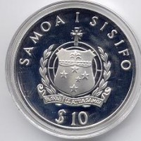 Samoa: 10 tala 1991 "Olimpiadi 1992-lancio del giavellotto" (KM#85)
