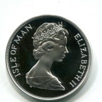 Isola di Man, Elisabetta II (1952-2022): 1 corona 1977 "Silver Jubilee" (KM#41a)