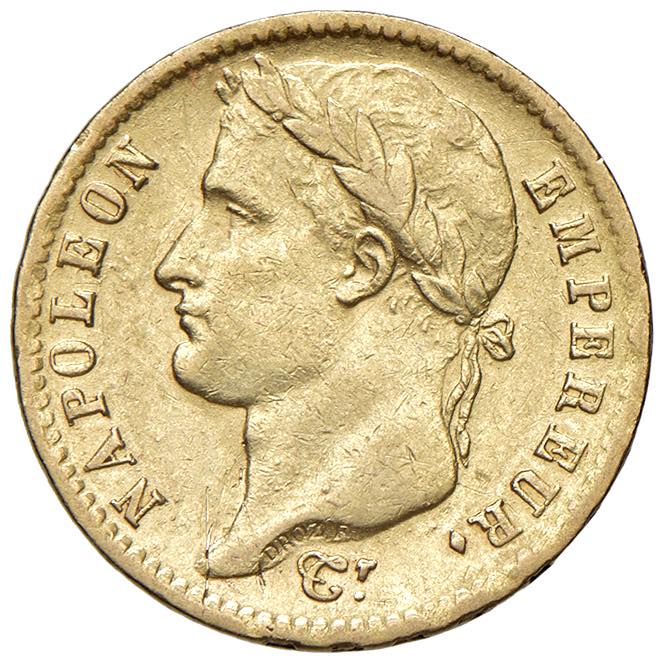 FRANCIA Napoleone I (1804-1814) 20 Franchi 1813 A - Gad. 1025 AU (g 6,43), ex Nomisma Aste Verona, 8, lotto 144