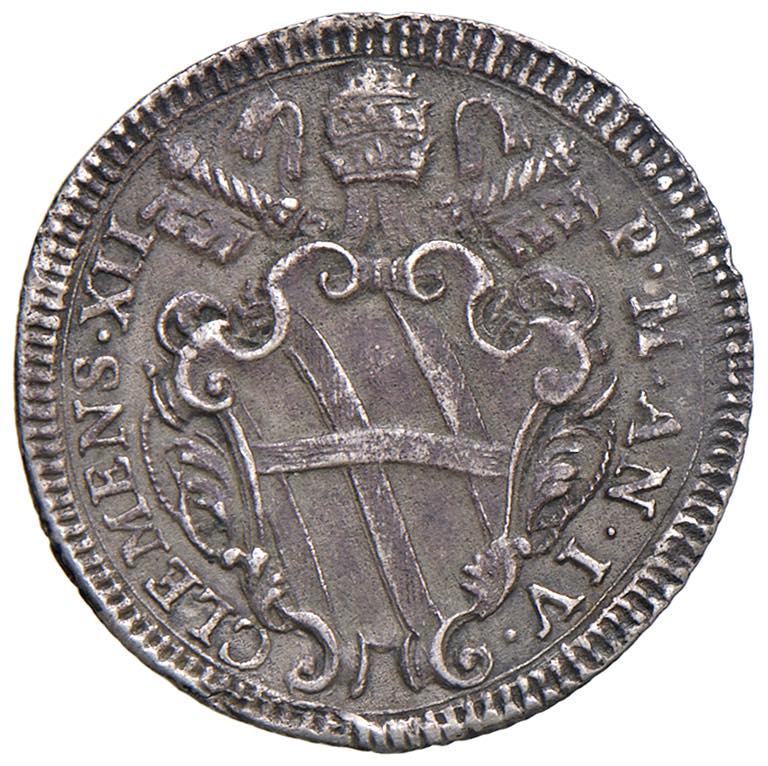Clemente XII (1730-1740) Giulio An. IV - Munt. 100 AG (g 2,89), ex Nomisma Aste Verona, 8, lotto 2061