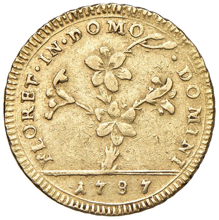 Pio VI (1775-1799) Doppia romana 1787 - Munt. 4a AU (g 5,46), ex Nomisma Aste Verona, 8, lotto 2097