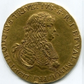 Retegno, Antonio Teodoro Trivulzio (1676-1678): 10 zecchini 1677 (MIR#893, CNI#50), ottimo esemplare di questa rarissima moneta conosciuta in pochi esemplari e quasi tutti nei musei