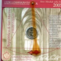 San Marino 2005: 2 euro commemorativi "Galileo Galilei" in confezione originale zecca
