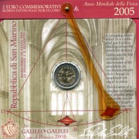 San Marino 2005: 2 euro commemorativi "Galileo Galilei" in confezione originale zecca
