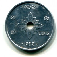 Laos: 20 cents 1952 (KM#5)
