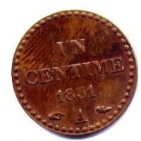 Francia, Seconda Repubblica (1848-1852): 1 centesimo 1851-A (Gadoury#84)