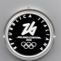Italia 2025: 6 euro "Milano-Cortina-2026-Snowboard" -Proof- Oncia-
