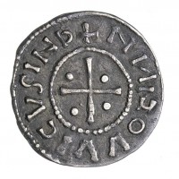 Milano, Ludovico II (855-875): denaro (MIR#9; CNI#12/27), grammi 1.46. Bel modulo largo