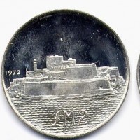 Malta: 2 sterline 1972 "Forte di S. Angelo" (KM#14)