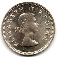 Sud Africa, Elisabetta II (1952-1960): 3 pence 1953 (KM#47)
