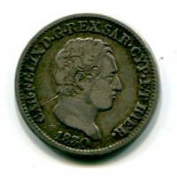Carlo Felice (1821-1831): 50 centesimi 1830-T (Gigante#98)