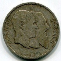 Belgio, Leopoldo II (1865-1909): 1 franco 1880 (Morin#191)