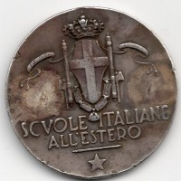 Medaglia, Vittorio Emanuele III "Scuole Italiane All' Estero", diametro 30 mm.
