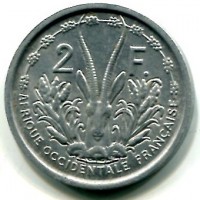 Africa Occidentale Francese: 2 franchi 1948 (KM#6)

