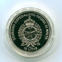 Malta, S.O.O.M: 10 lire 2005 Giovanni Paolo II "Joannes Paulus II