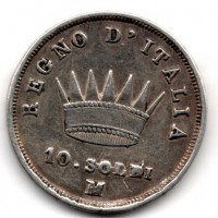 Milano, Napoleone I (1805-1814): 10 soldi-M (Gigante#186)

