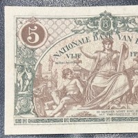 Belgio: 5 franchi 01/01/1921 (Morin#7b), piega centrale