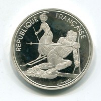 Francia, Quinta Repubblica (dal 1959): 100 franchi 1990 "Olimpiadi invernali 1992, Slalom" (KM#984)