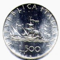 Repubblica Italiana (dal 1946): 500 lire 1983 "Caravelle" (Gigante#22), da confezione zecca