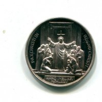 Paolo VI (1963-1978): medaglia 1975 "PAX CHRISTI IN REGNO CHRISTI", diametro 25mm, grammi 6,93, in astuccio originale