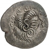 Celti, Armorica, Coriosolites (I sec a.C.): statere "au nez en orné" con la lira (D.T.#2335; Rennes#717-776; Gouet/Petit#74), grammi 6.69, mm 22. Ex C. Burgan, 1996