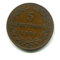 San Marino: 5 cent. 1894 (Gigante#38)
