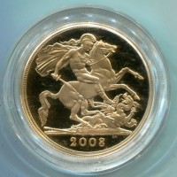 Gran Bretagna, Elisabetta II (1952-2022): 5 sterline 2008, nella scatola originale
