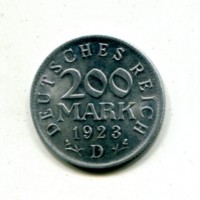 Germania, Repubblica di Weimar (1919-1933): 200 marchi 1923-D (KM#35)