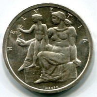 Svizzera, Confederazione: 5 franchi 1948 "Costituzione Federale"