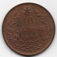 Umberto I (1878-1900): 10 cent. 1894-Roma (Gigante#49)
