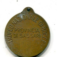 Sassari: medaglia "Trofeo Nazionale di Bocce", diametro 32 mm