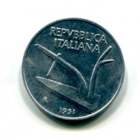 Repubblica Italiana (dal 1946): 10 lire 1971 "Spighe" (Gigante#234)
