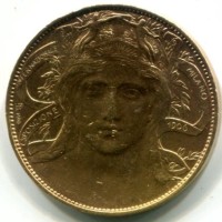 Vittorio Emanuele III (1900-1943): buono da 20 cent. 1906 "Esposizione di Milano" (Gigante#2), moneta dorata.
