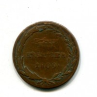 Austria, Francesco II (I) (1792-1835): 1 kreuzer 1809 zecca di Hall, coniato durante l'insurrezione di Andreas Hofer(KM#148)
