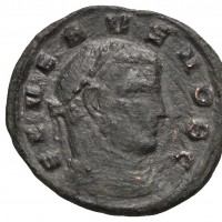 Severo II (305-306 d.C.): follis ridotto, zecca di Siscia "GENIO POPVLI ROMANI" (RIC, VI#170a), grammi 2.21. Tracce di pulizia