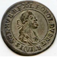 Ungheria, Leopoldo I (1657-1705): 6 krajczar 1672-KB (KM#164)