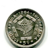 Sud Africa: 5 cent 1964 (KM#59)
