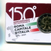 Italia 2021: 2 euro commemorativo "150° Anniversario Roma Capitale", in coincard ufficiale