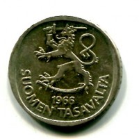Finlandia, Repubblica (dal 1917): 1 markkaa 1966 (KM#49)
