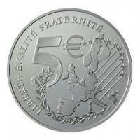 Francia: 5 euro 2002 "Seminatrice", bimetallico oro (2.70 gr + argento 22.2 gr), nella confezione originale