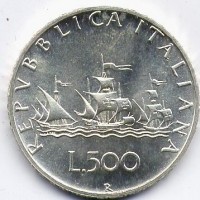 Repubblica Italiana (dal 1946): 500 lire 1980 "Caravelle" (Gigante#19), da confezione zecca
