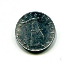 Repubblica Italiana (dal 1946): 5 lire 1956 "Delfino" (Gig#287)
