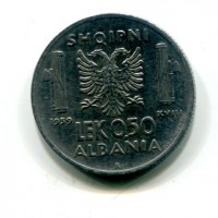 Albania, Vittorio Emanuele III (1939-1943): 0,50 lek 1939-XVIII (Gigante#9a)