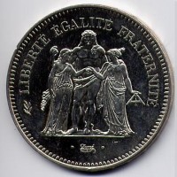Francia, Quinta Repubblica (dal 1959): 50 franchi 1974 (Gadoury#882), grammi 30