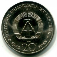 Germania, Rep. Democratica (1949-1990): 20 marchi 1975 "Friederich Von Schiller" (KM#40)
