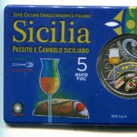 Italia 2021: 5 euro "Sicilia-Passito e Cannolo Siciliano"